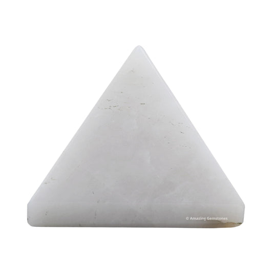 Amazing Gemstone White Agate Snow Quartz Pyramid Crystal Healing Stones - 1" Great Pyramid Figurine of Natural Stone Pyramid for Meditation, Reiki, Chakra Balancing and Crystal Pyramids Grid