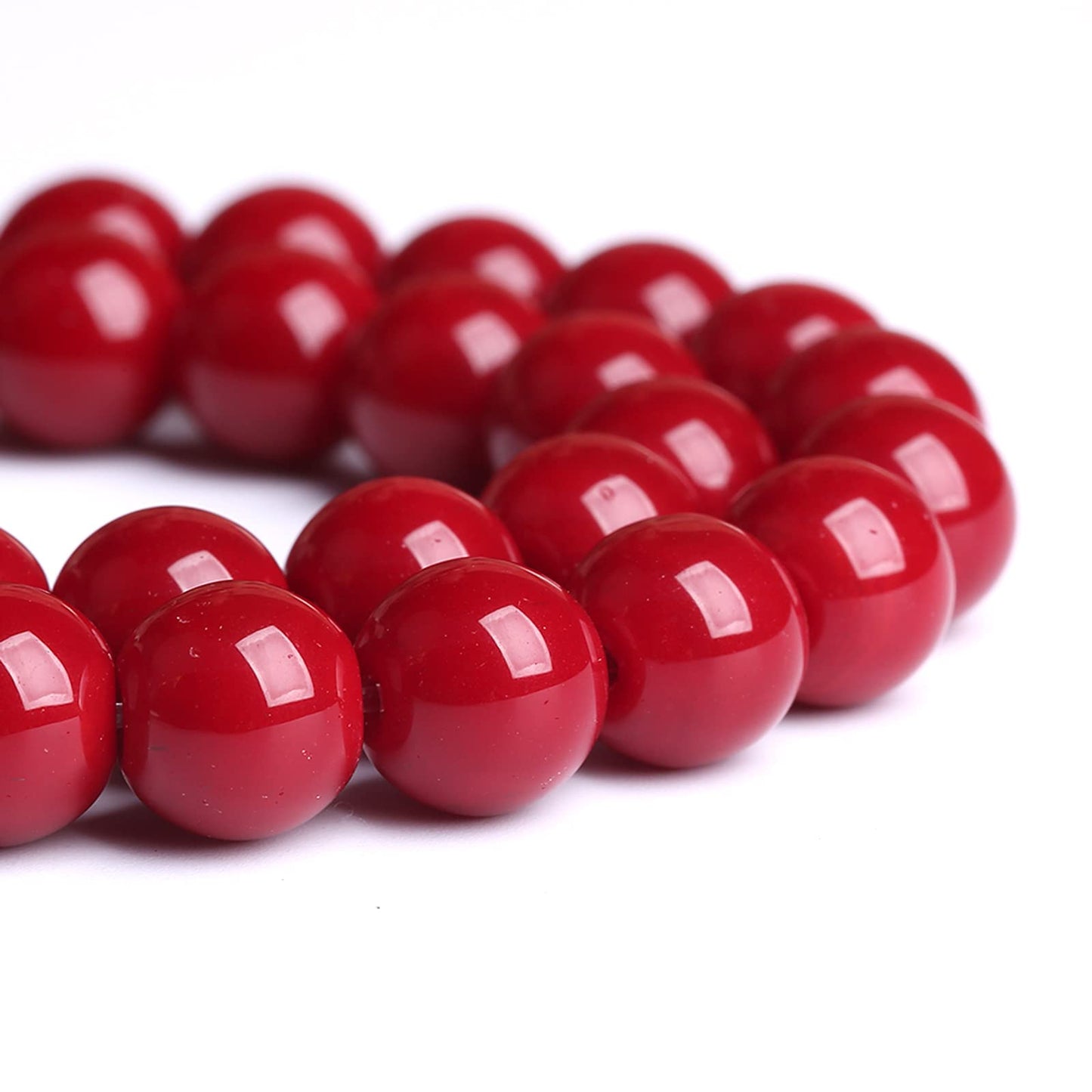 6MM 60PCS Dark Red Glass Crystal Loose Beads for Jewelry Making DIY Bracelet