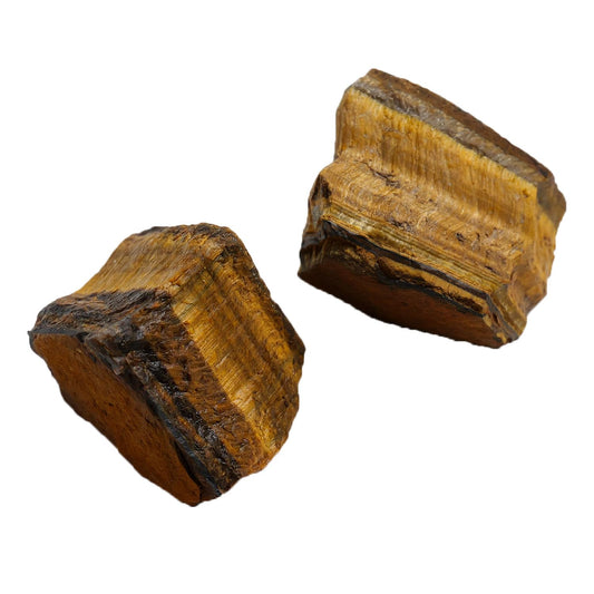 Apengshi Tiger's Eye Raw Crystals 2PCS Natural Rough Rocks Healing Crystal and Stones DIY Raw Stones Meditation Fountain Garden Home Decor