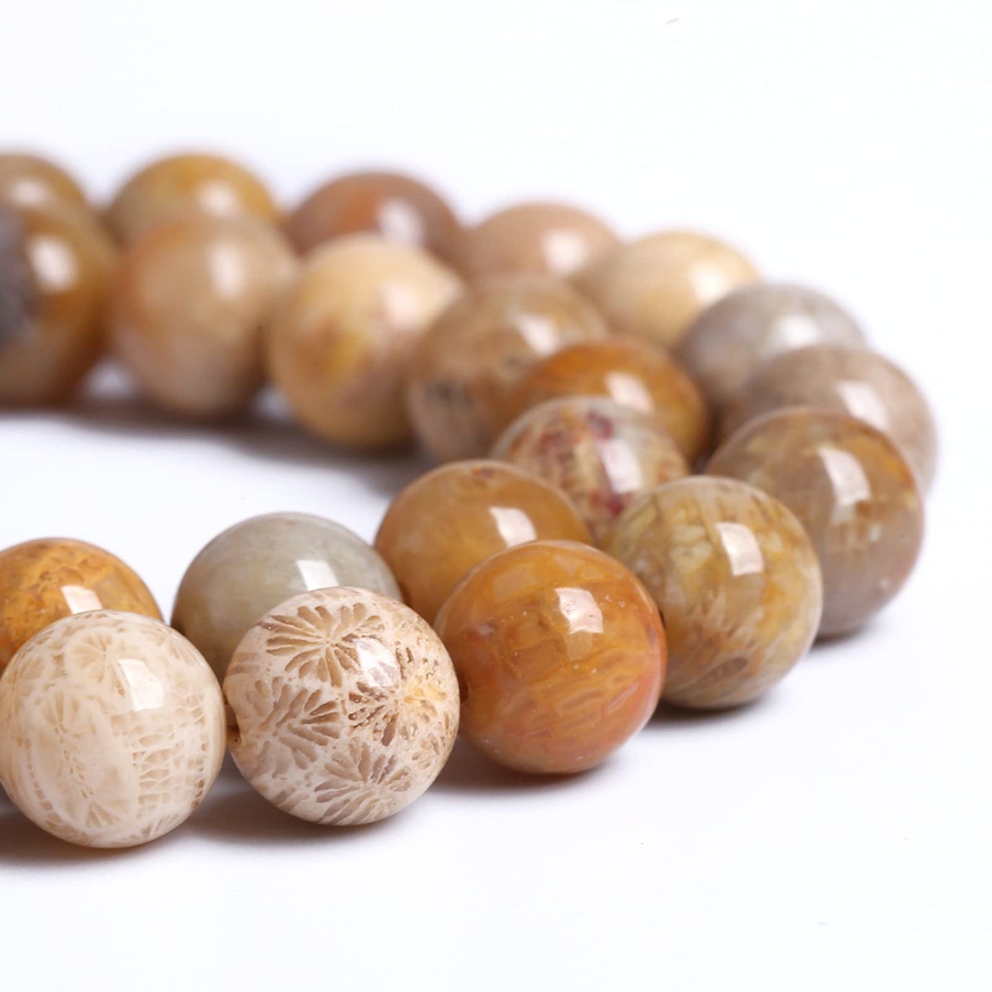 6MM 57PCS Natural Stone Coral Jade Chrysanthemum Beads for Jewelry Making DIY Bracelet