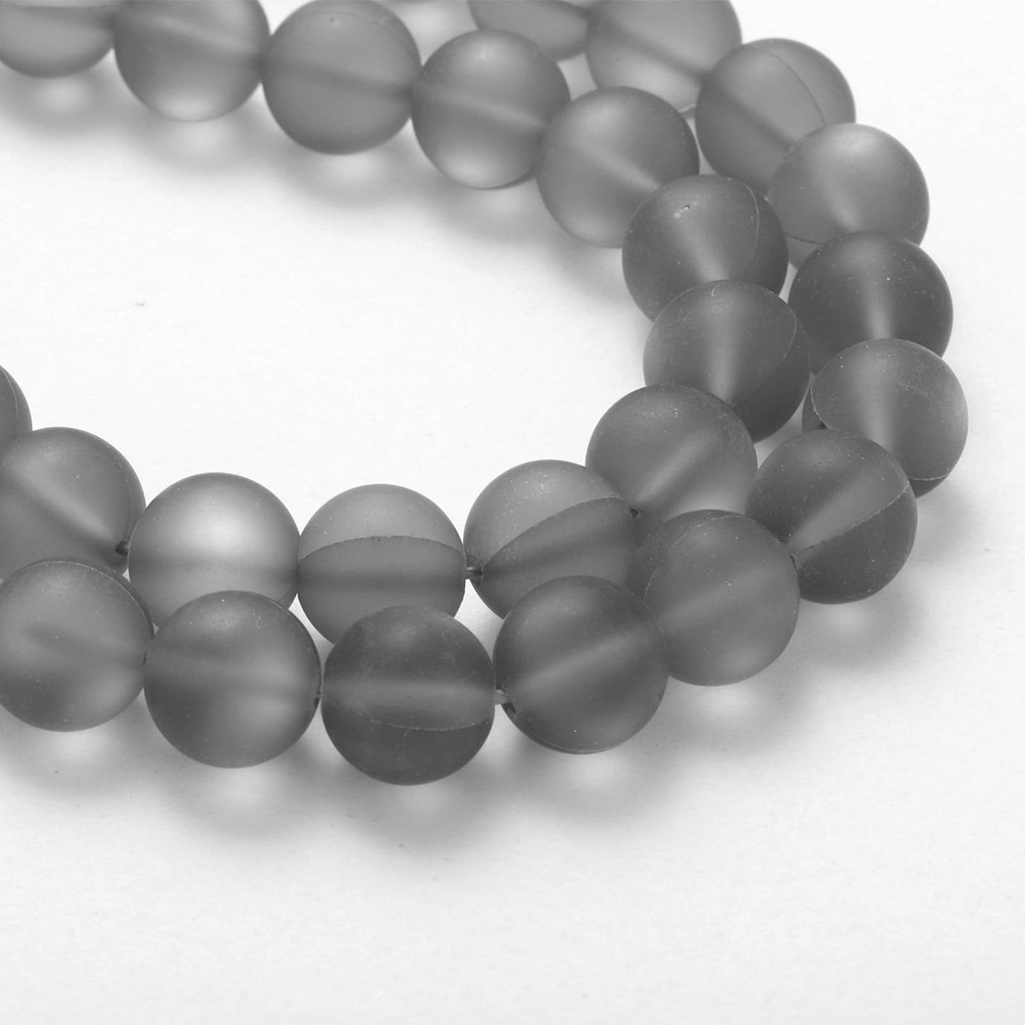 uxcell Matte Crystal Glass Beads 8mm Synthetic Frosted Shining Semi-Precious Round Loose Beads Synthetic Moonstone for Jewelry Making DIY Bracelet, Gray Silver
