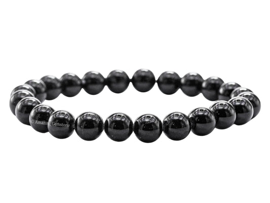 Amazing Gemstone Black Tourmaline Bracelet for Women Men's Gifts - Protection Healing Crystal Bracelet - 8mm Beaded Stretchable Bracelet Pulseras Para Hombres Mujer Stocking Stuffers (Regular)