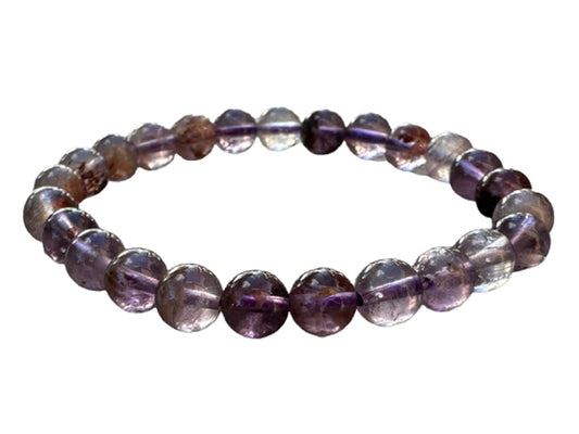 GAF TREASURES Super 7 Crystal Bead Bracelet 7-8mm, Genuine Super 7 Stretch Gemstone Bracelet, Healing Crystal Bracelet, Gift for Men & Women (1)