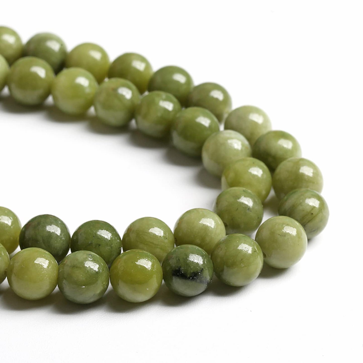 12MM 30PCS Natural Stone Chinese Green Jade Loose Beads for Jewelry Making DIY Bracelet Necklace