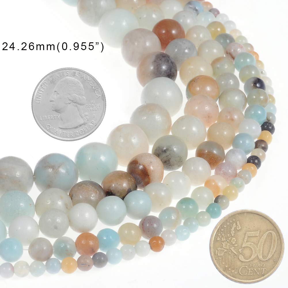 Natural Stone Beads 8mm Amazonite Gemstone Round Loose Beads Crystal Energy Stone Healing Power for Jewelry Making DIY,1 Strand 15"