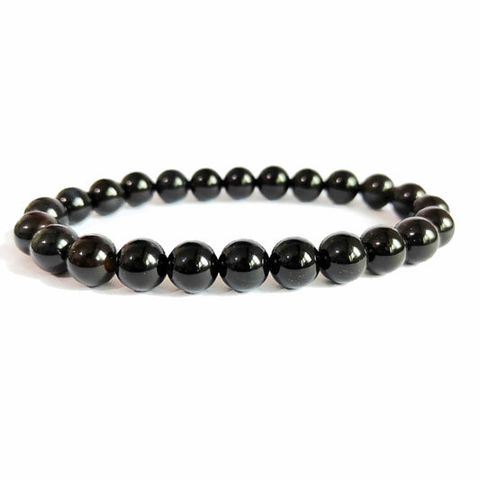 Cryhand Handmade 8mm Beaded Bracelets For Men Protection Bracelet For Women Chakra Feng Shui Stretchy Handmade Lucky Money Stretchy Crystal Bracelets Best Gifts (Black Tourmaline 1PCS)