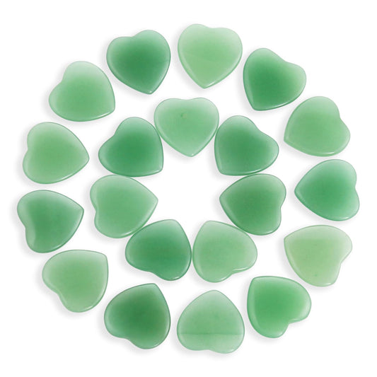 Namzi 20 Packs of Tumbled Polished Natural Green Aventurine Crystals Heart Stones, Crystals and Healing Stones Quartz Bulk for Wicca, Reiki, Healing Energy, Chakra Stones, Witchcraft Supplies