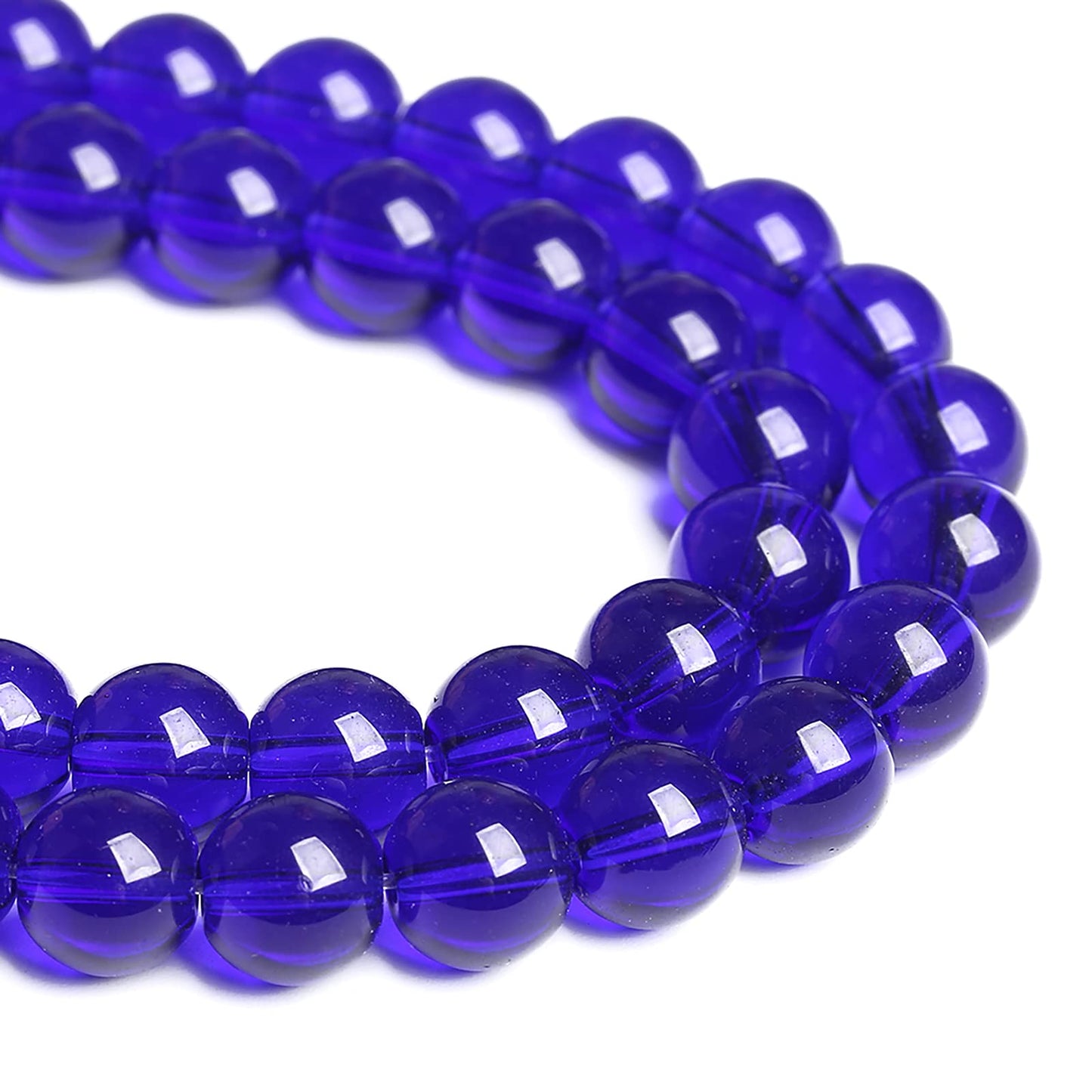 8MM 46PCS Blue Glass Loose Spacer Crystal Beads for Jewelry Making DIY Bracelet