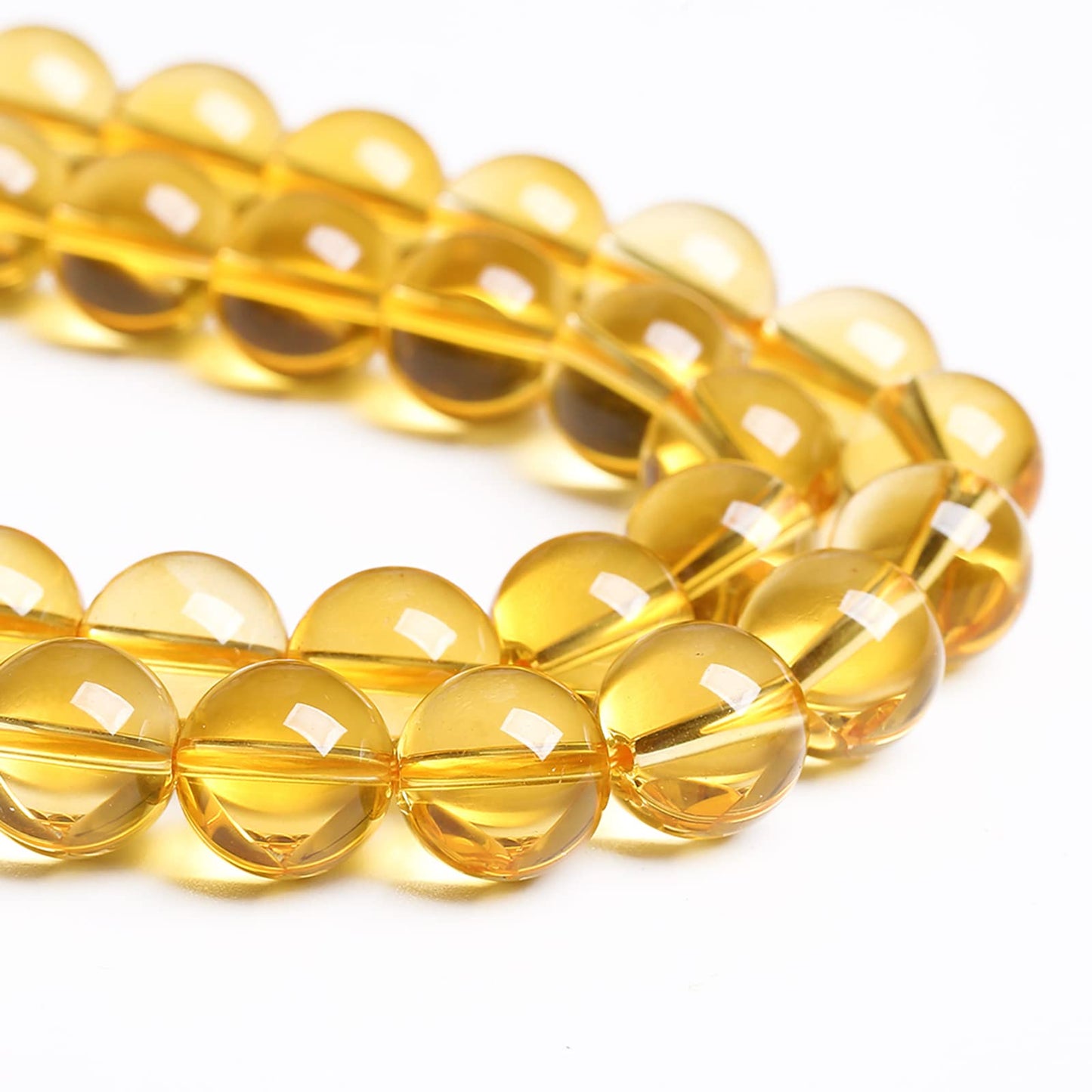 12MM 32PCS Natural Crystal Stone Clean Citrine 3A Grade Loose Beads for Jewelry Making DIY Bracelet