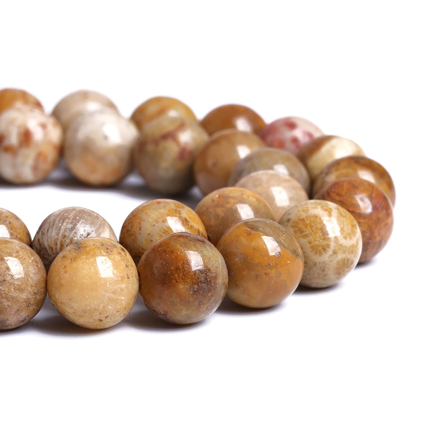 120PCS 6MM Natural Stone Coral Jade Chrysanthemum Beads for Jewelry Making DIY Bracelet