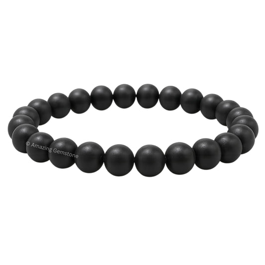Amazing Gemstone Crystal Bracelet for Women Men's Gifts - Protection Healing Crystal Bracelet - 8mm Gemstone Beaded Stretchable Bracelet Pulseras Para Hombres Mujer Stocking Stuffers Mothers Day Gift (Shungite)
