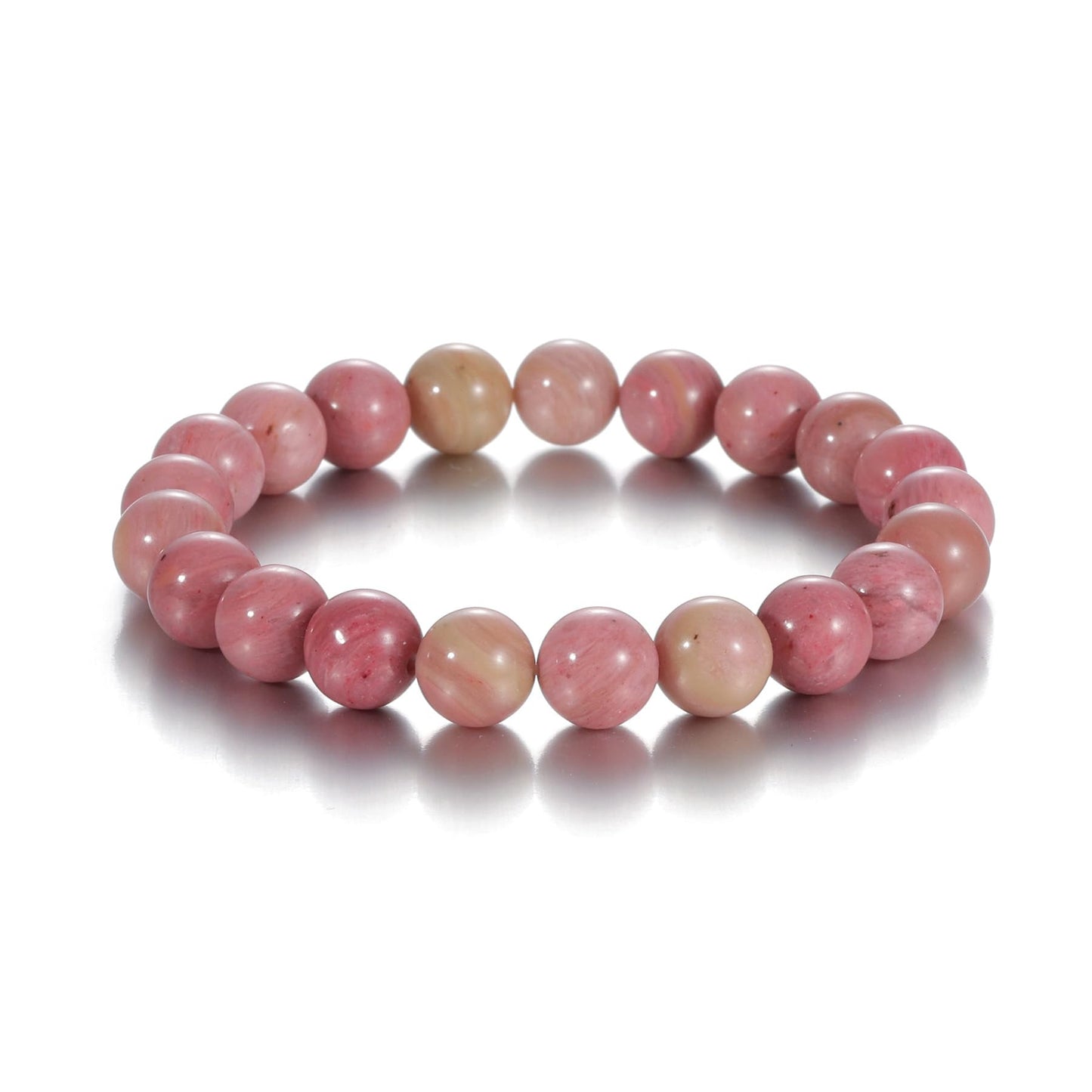 Udolfly Womens Crystal Beaded Bracelets for Women Men Protective Energy Bracelet Natural Gemstone Bead Bracelet 4mm Rhodochrosite
