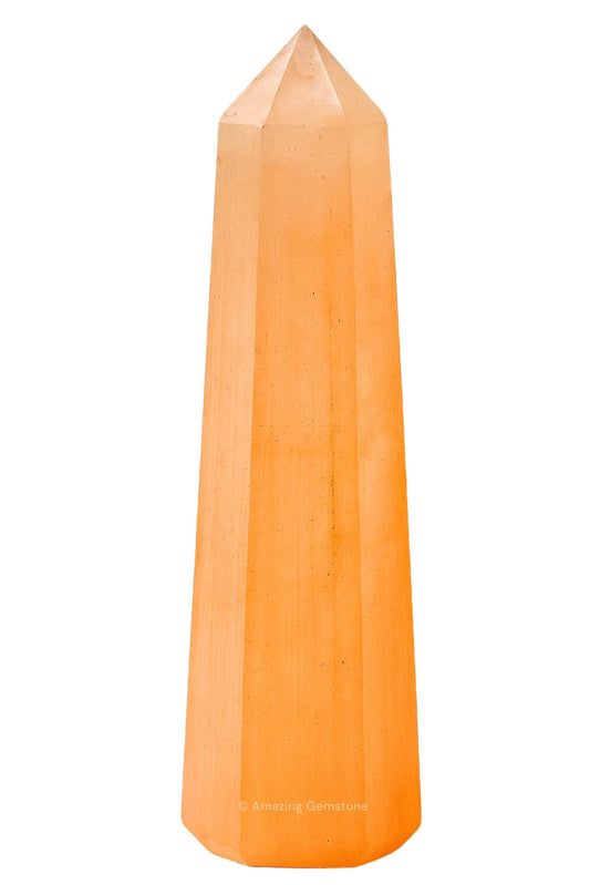 Amazing Gemstone Orange Selenite Crystal Towers ~ Natural Healing Crystal Point Obelisk for Reiki Healing and Crystal Grid (2" to 3" INCH)