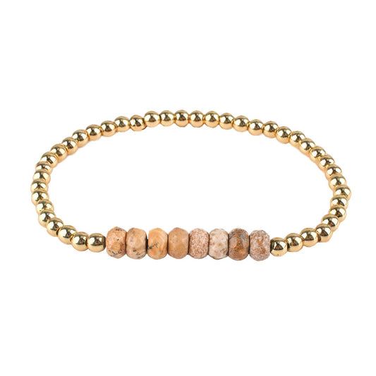 KELITCH Women Silver Stretch Bracelets Turquoise Beaded Bracelet Agate Crystal Cuff Bracelets