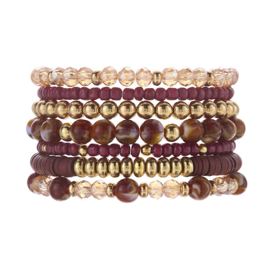 YEOSMINE Boho Heishi Clay Beaded Stretch Bracelets Stack For Women, Preppy Teens Friendship Gold Bracelets Cute Beach Surfer Accessories Bulk Set Trendy Fashion Jewelry