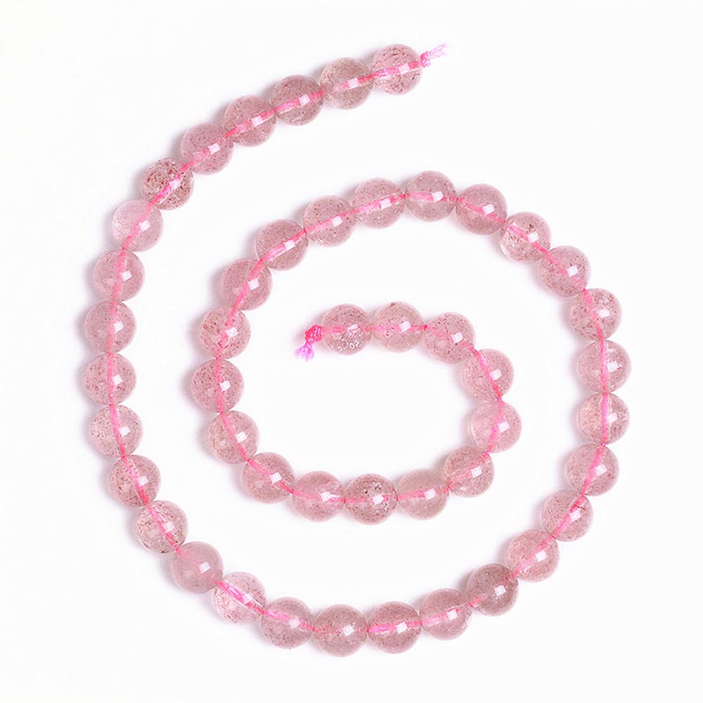 PLTbeads Gorgeous Strawberry Quartz Natural Gemstone Loose Beads 8mm Smooth Round Approxi 15 inch DIY Bracelet Necklace For Jewelry Making