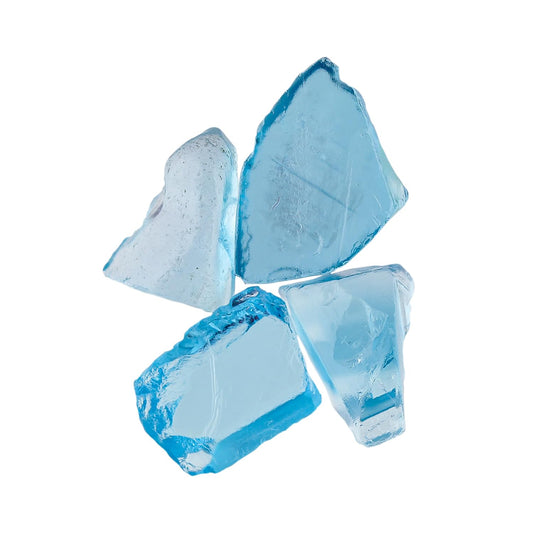 ColouredRocks (4 pcs.) (15 carats.) A++ SWISS BLUE TOPAZ Raw Crystals, Raw Slices, Rough Gemstones, Jewelry Making Supply, Cabbing, Polishing, Cutting, DIY, Crafts (10-12 mm.)