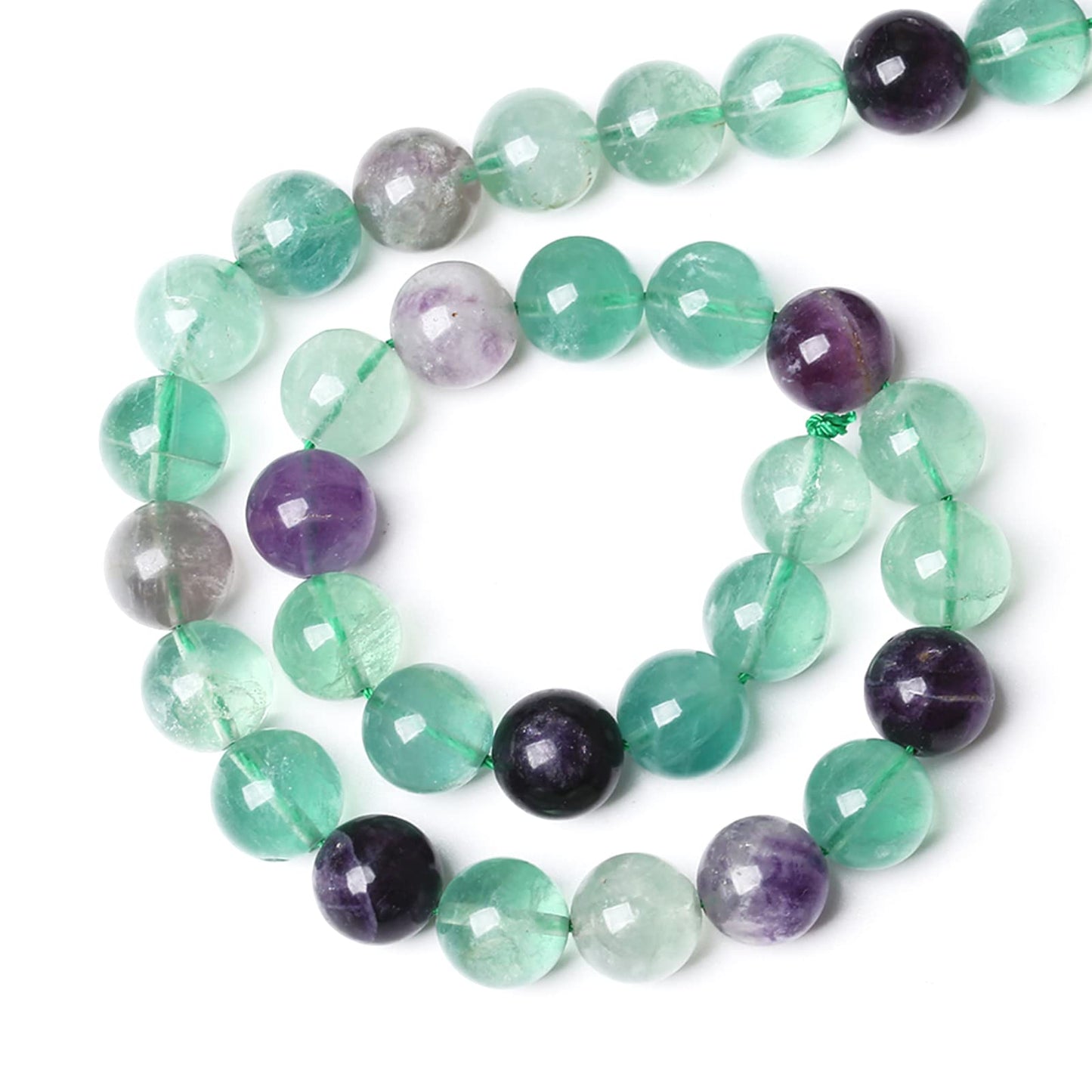 8MM 45PCS Natural Stone Green Fluorite Gemstone Beads for Jewelry Making DIY Bracelet Energy Crystal Healing Power 1 Strand