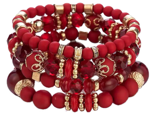 Stackable Beaded Bracelets for Women Retro Tassel Multi-Layer Mixed Color Beaded Bracelet Bangles Set Gemstone Woven Female Jewelry Bracelet, Acrylic, no gem type
