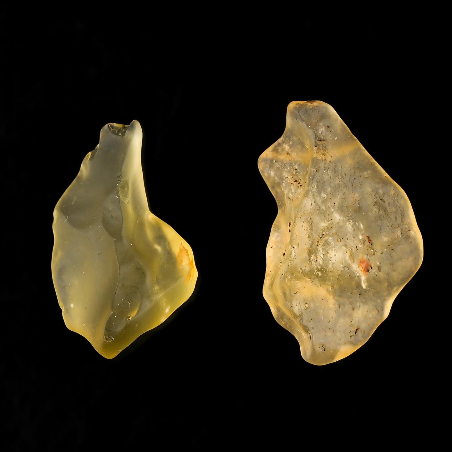 ColouredRocks (18-24mm) 2pcs Libyan Desert Glass, Raw Golden Tektite Crystals, Loose Gemstone, Wholesale Rough, Jewelry Making Supply, Chakra Healing Stones, DIY Craft, Gem Collection (7.5gm)
