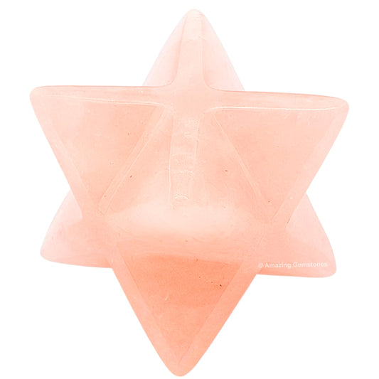 Amazing Gemstone Rose Quartz Merkaba Crystal - 1 Inches Metaphysical Merkaba Star for Meditation - Energetic Tetrahedron Crystal and Healing Stones for Spiritual Growth and Healing (20-25mm)