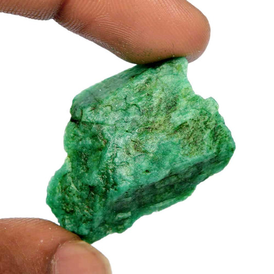 GEMHUB Wire Wrapped Natural Emerald 39.15 Ct Certified Healing Crystal Raw Rough Green Emerald Stone