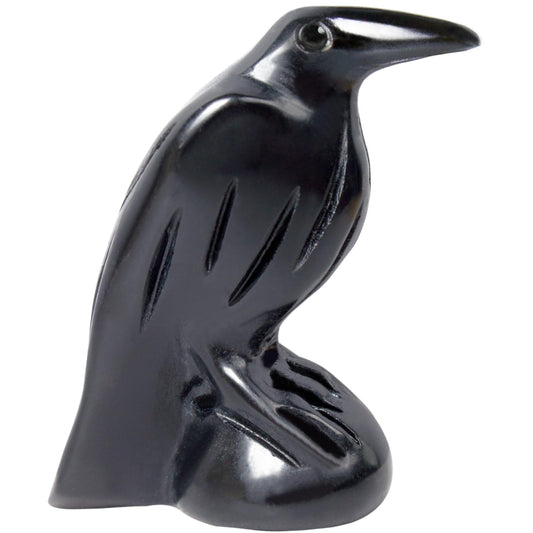Hguxmcu Natural Black Obsidian Raven Statue,2 Inch Mystical Crow Sculpture Gothic Home Decor,Spiritual Totem Art Healing Crystal Figurine Witchy Altar Decor Dark Academia Collectible