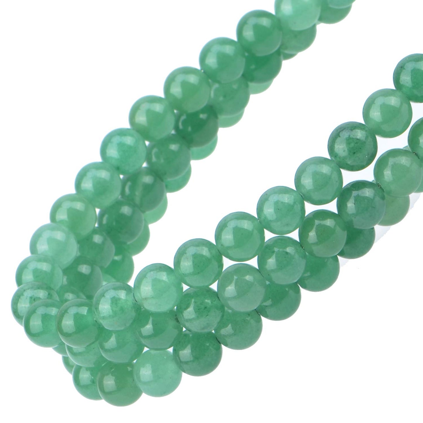 80Pcs Natural Crystal Beads Stone Gemstone Round Loose Energy Healing Beads with Free Crystal Stretch Cord for Jewelry Making (Green Aventurine, 10mm)