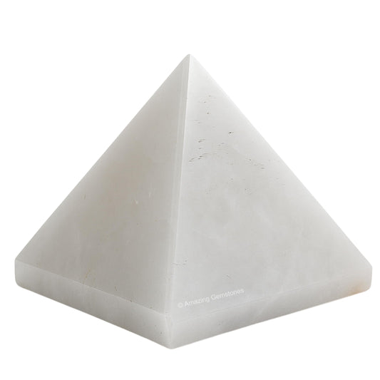 Amazing Gemstone Snow Quartz Pyramid Crystal Healing Stones - 1.5" Great Pyramid Figurine of Natural Stone Pyramid for Meditation, Reiki, Chakra Balancing and Crystal Pyramids Grid