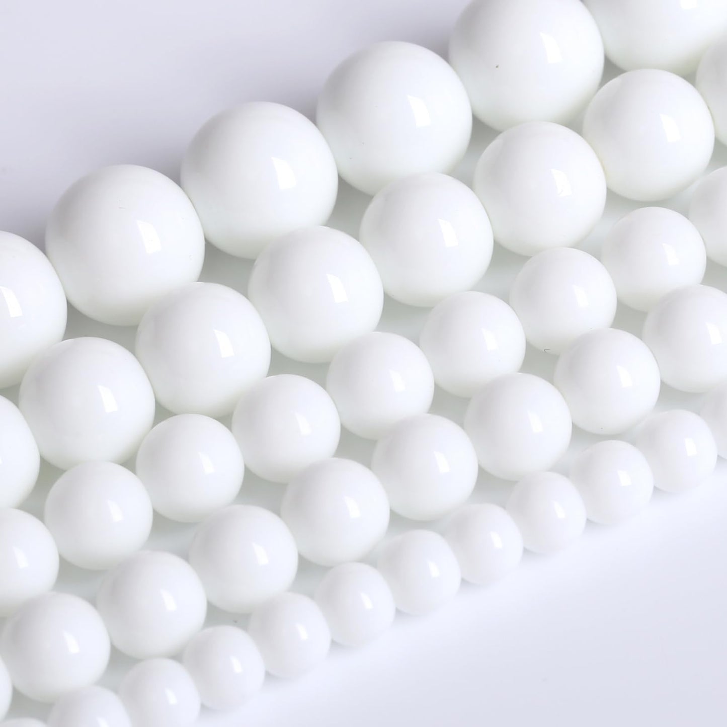 12MM Natural Stone White Porcelain Agate Beads Round Loose Stone Beads for Jewelry and Bracelets Making 32pcs 1 Strands 15"