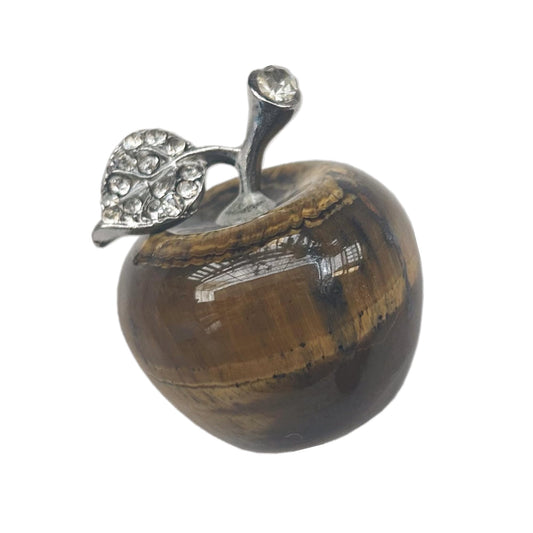 Sunshcat Natural Tiger's Eye 1.18 Inchs Apple Crystal and Healing Stone Statues,Room Decoration Christmas Decorations Thanksgiving Gifts Office Gifts Collectibles