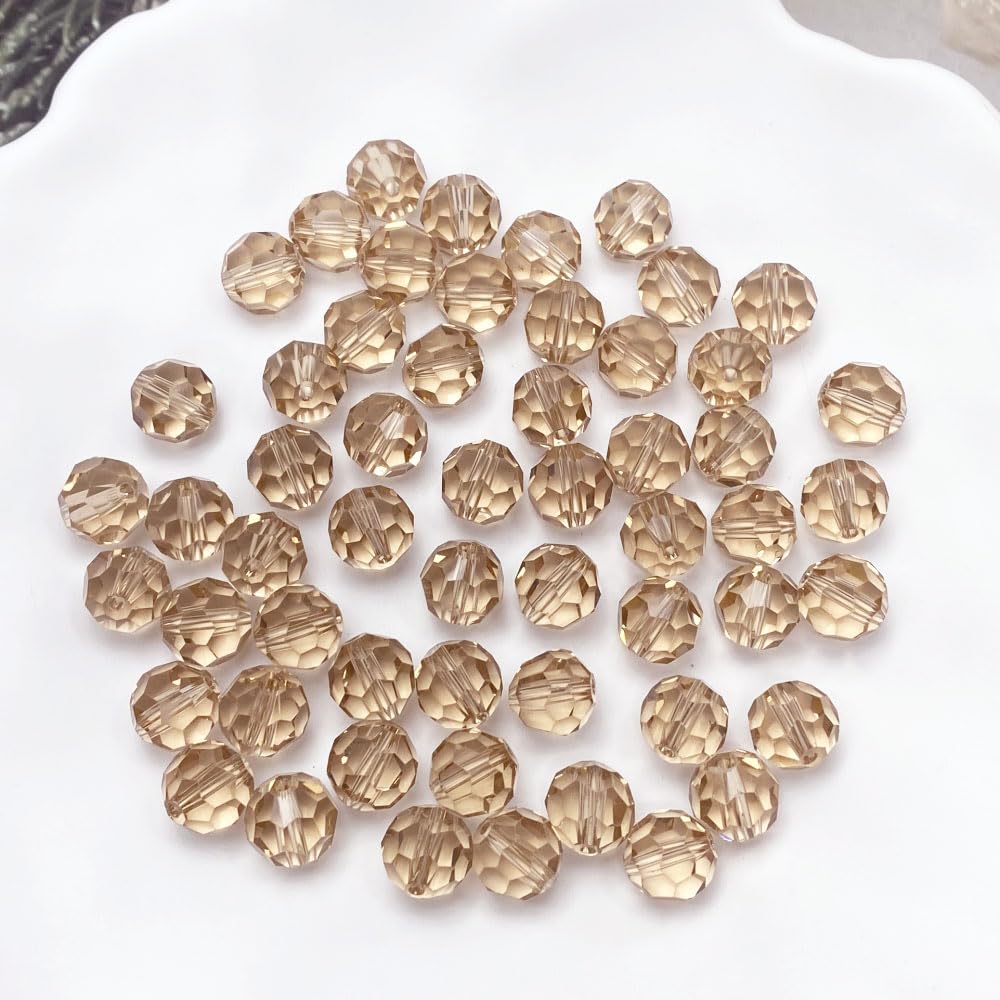 LIMAOLLY 400pcs 4mm Faceted Crystal Glass Beads Round Spacer Beads for Jewelry Making DIY Craft Making Necklace Bracelet Earring Wind Chimes Suncatchers Ornament(516-Silver Champagne)