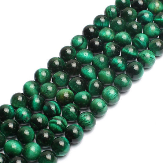 Natural Green Tiger Eye Gemstone Round Loose Beads for Jewelry Making Findings Accessories 1 Strand 15 inches (6mm)