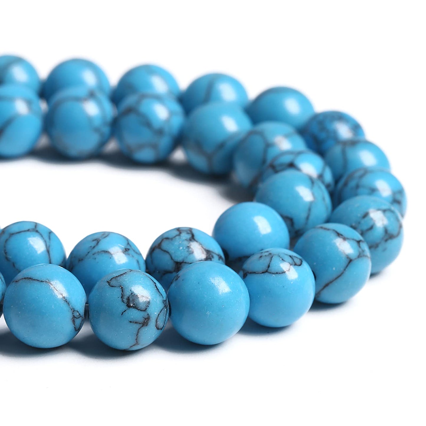 6MM 60PCS Blue Turquoise Spacer Loose Beads for Jewelry Making DIY Bracelet Necklace