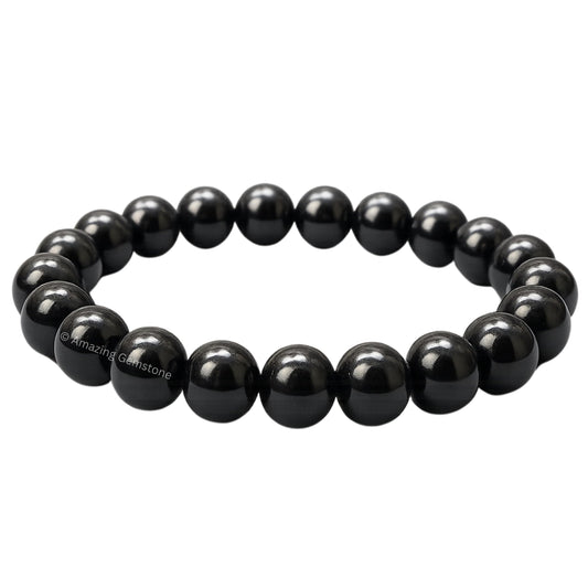 Amazing Gemstone Crystal Bracelet for Women Men's Gifts - Protection Healing Crystal Bracelet - 8mm Gemstone Beaded Stretchable Bracelet Pulseras Para Hombres Mujer Stocking Stuffers Mothers Day Gift (Black Obsidian)