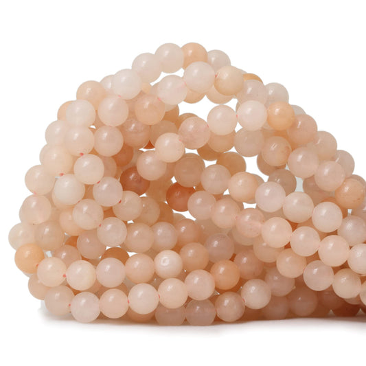 CHEAVIAN 45PCS 8mm Natural Pink Aventurine Gemstone Round Loose Beads Stone Beads for Jewelry Making DIY Findings 1 Strand 15"