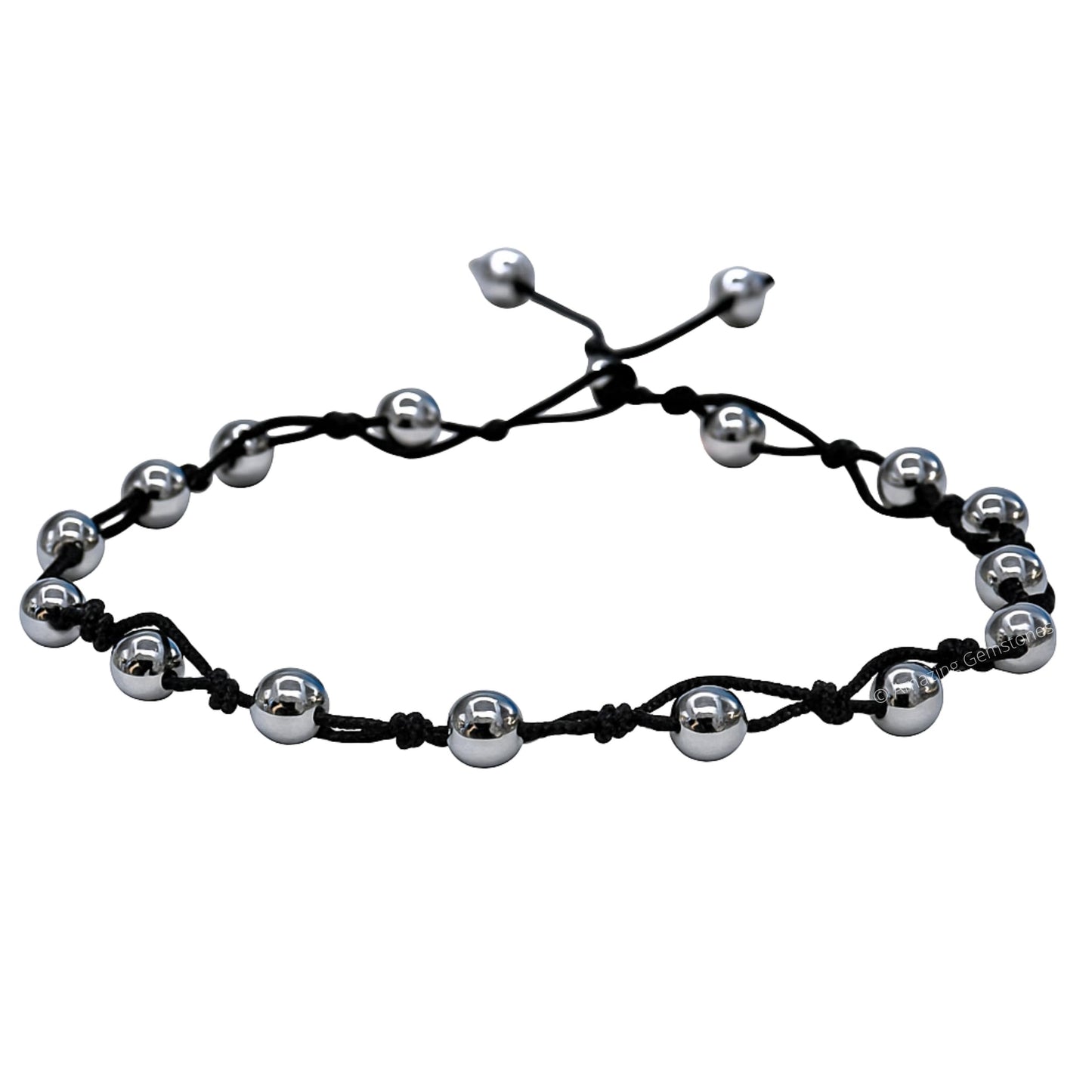 Amazing Gemstone Silver Hematite Anklet Ankle Bracelets for Women - Waterproof Beaded Healing Crystal Anklets, Plus Size Chakra Gemstone Bead Anklet (Stretchy Adjustable - Hand Knotted)