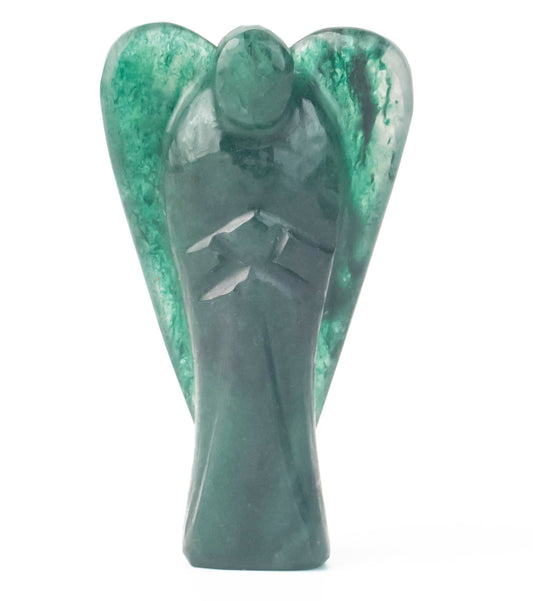 Green Aventurine Gemstone Guardian Angel Healing Crystal, Hand Carved Pocket Angel Figurine - Handmade Mini Statue for Love, Peace & Healing, Crystals for Positive Energy, Natural Gemstone Figurine