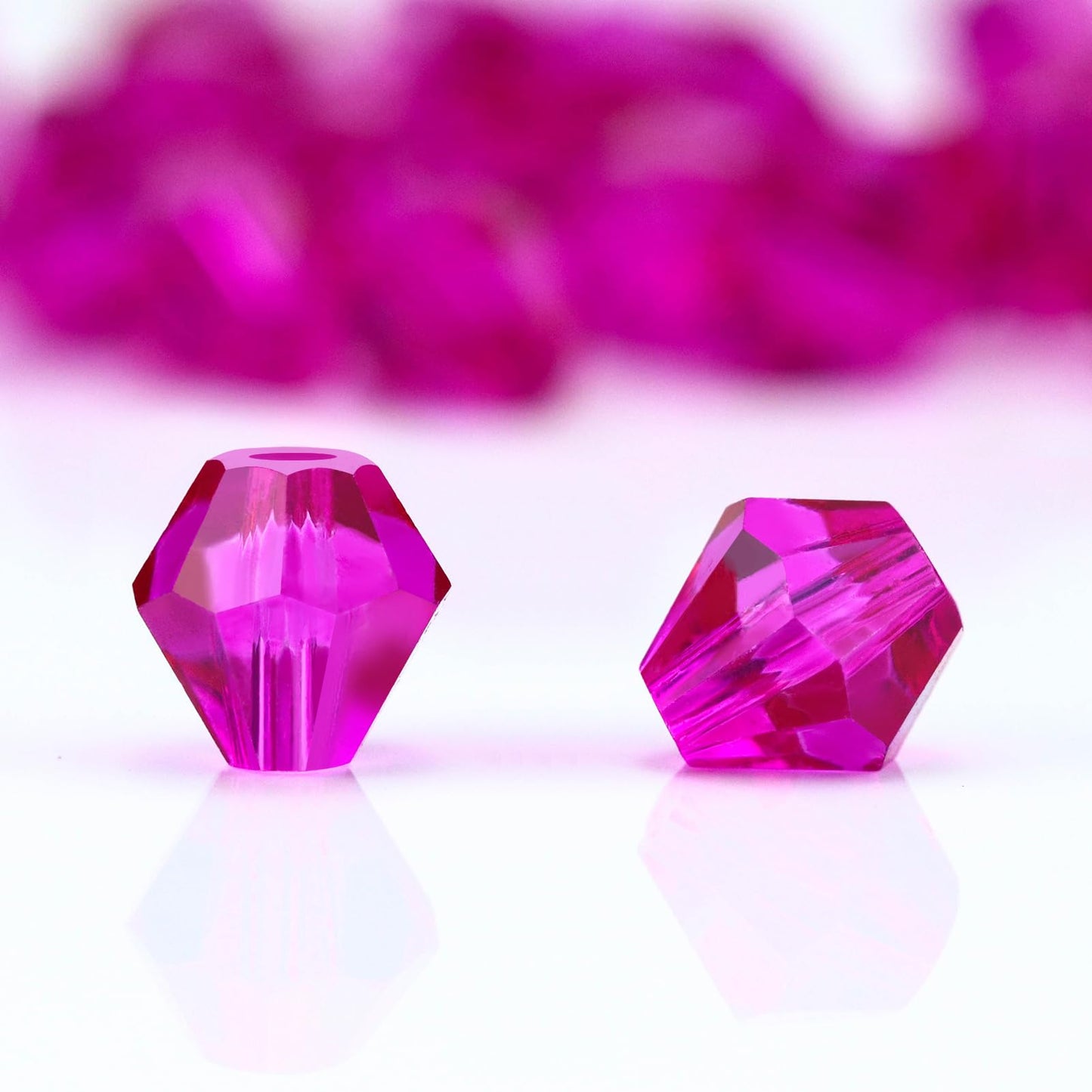 Dowarm 1000PCS 4mm Glass Bicone Beads for Craft Jewelry Making, DIY Bracelet, Necklace, Dolls, Wine Charms, Wind Chimes, Suncatchers, Bulk Small Faceted Crystal Beads, Rose