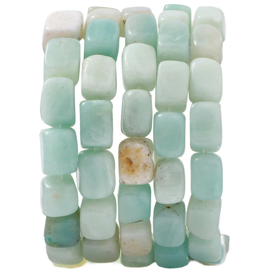 Natural Large Amazonite Cube Stone Beads 8x11mm 38cm/str Loose Semi Gemstone Stone Square Beads for Making Bracelets Necklace