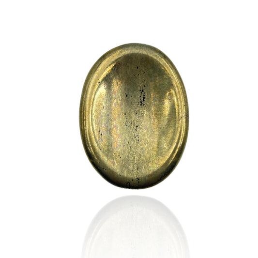 GEMSCITE Pyrite Thumb Worry Stones Metaphysical Gemstone Crystal Healing Reiki Men Women Gift FENG Shui Positive Energy Love Wellness Palm Stones Wicca Powerful