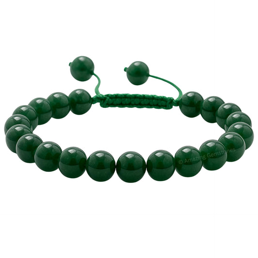 Amazing Gemstone Jade Bracelet, Gifts For Men & Women - Protection Healing Crystal Bracelet - 8mm Gemstone Beaded Adjustable Bracelet, Pulseras Para Hombres Mujer Stocking Stuffers