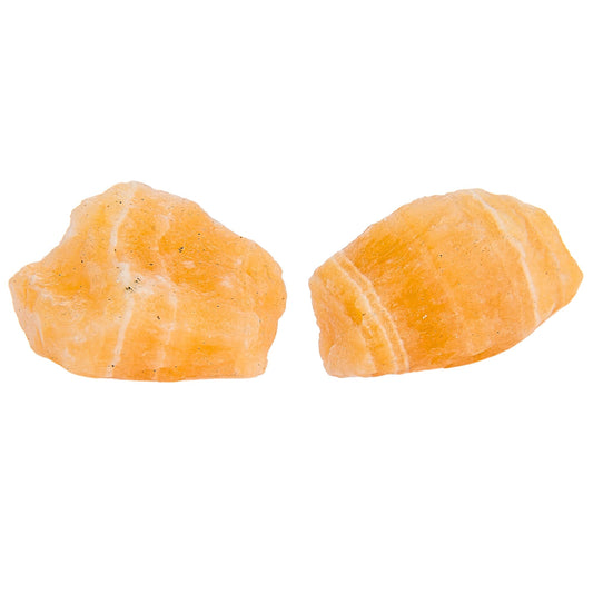ANAYA AGATE Yellow Calcite 2 Pcs Raw Crystals Rough Gemstones w/Authenticity Card, Velvet Pouch - Large 1.25–2.0" Raw Stones for Tumbling, Cabbing, Polishing, Cutting Natural Healing Crystals for Home Decor, DIY Stones