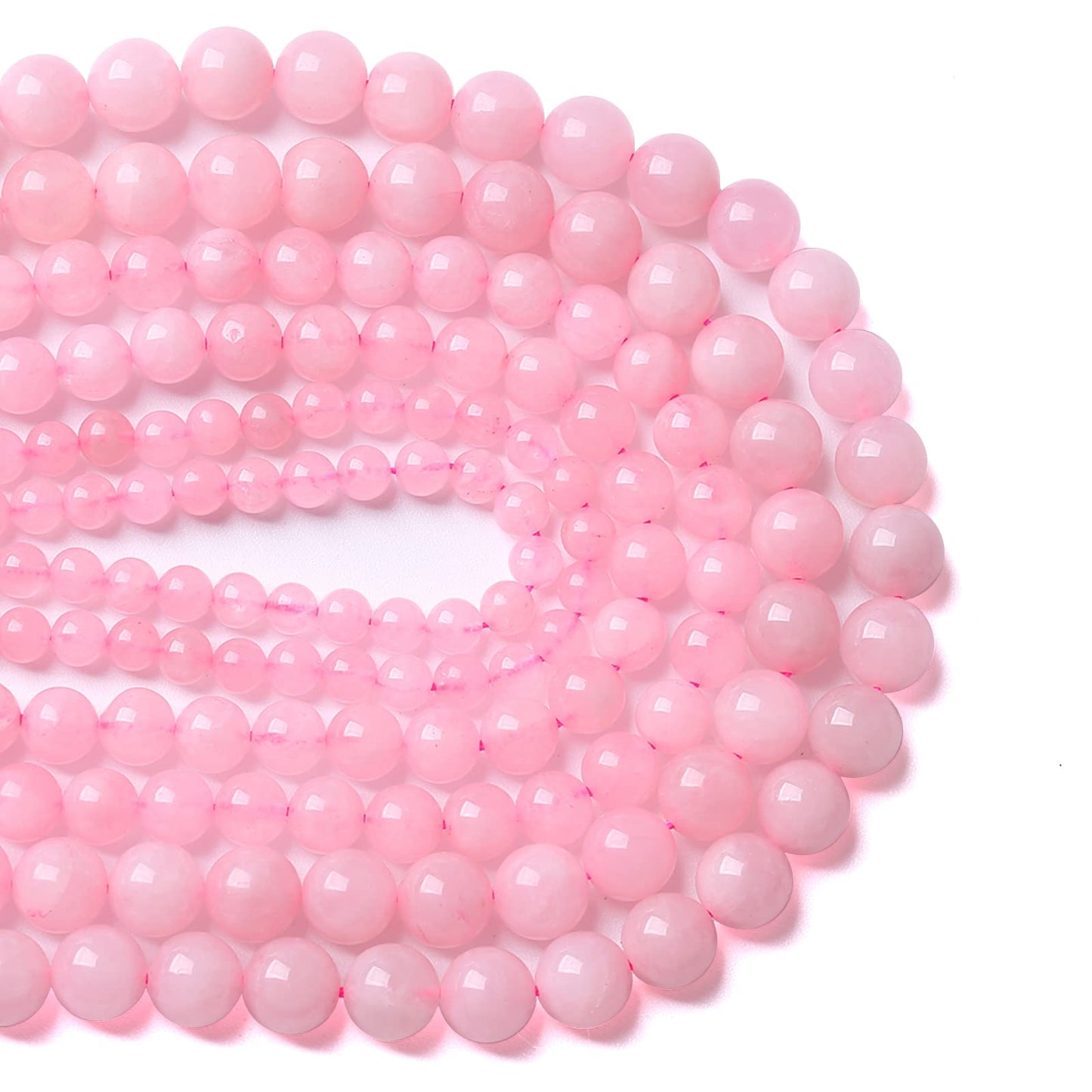 8MM 46PCS Natural Stone Brazilian Rose Quartz Crystal Beads for Jewelry Making DIY Bracelet