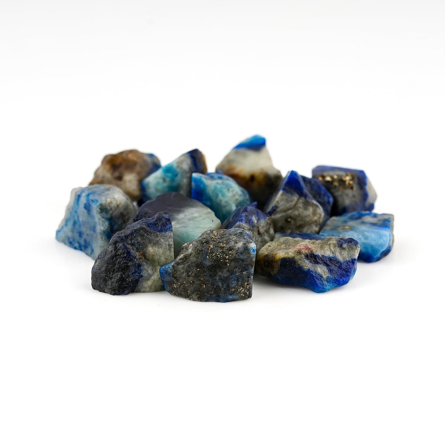 ColouredRocks 100 carats Copper Afghanite Crystals, Raw Stones, Rough Gemstones, Jewelry Making Supply, Cabbing, Polishing, Cutting, DIY, Crafts (12-14pcs) (8-14mm)