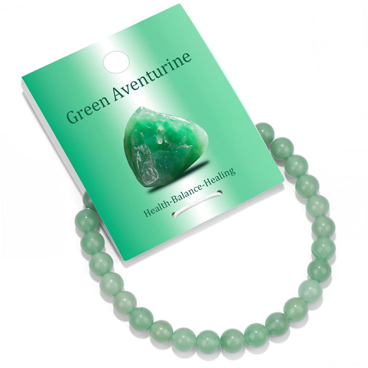 Vinswet Healing Crystal Bracelets for Women Men 6mm Green Aventurine Natural Stone Beaded Stretch Bracelet Handmade Gemstone Reiki Spiritual Jewelry Gifts