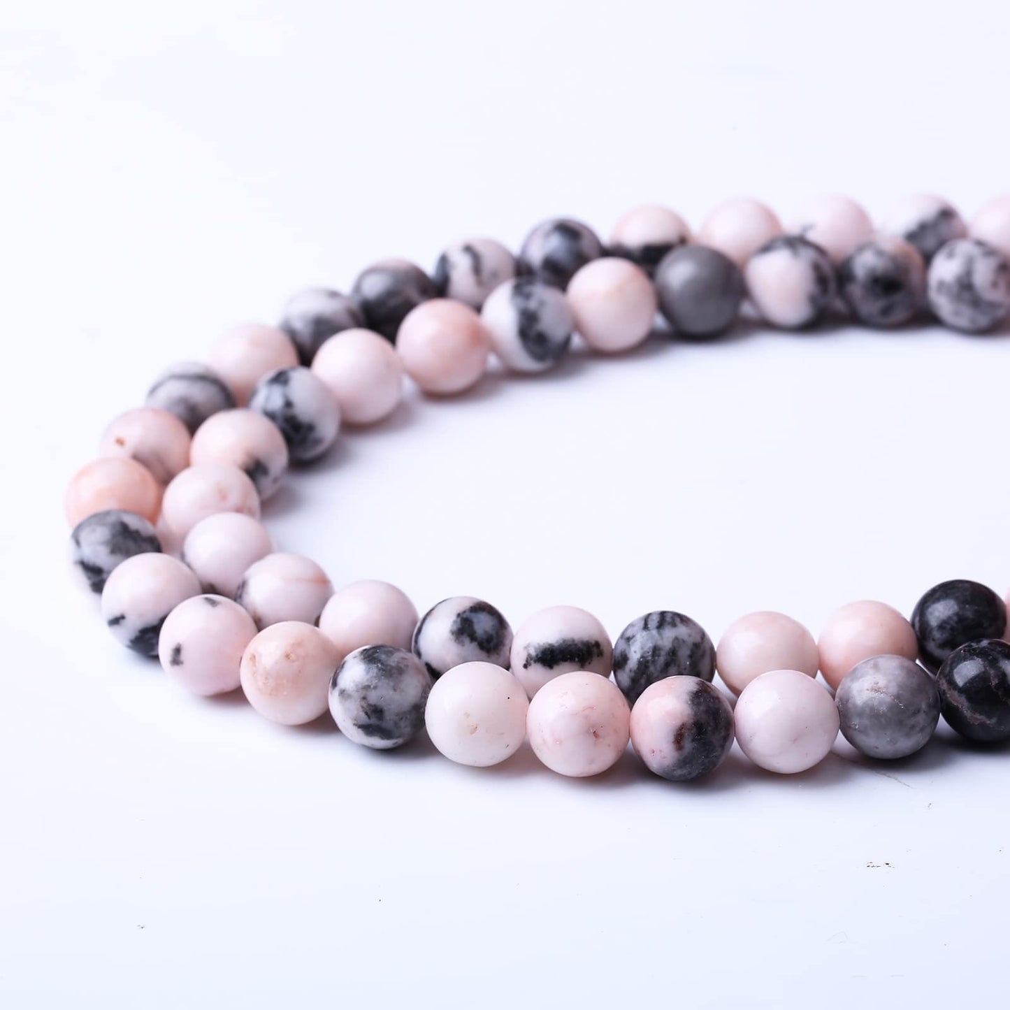 32PCS 12MM Natural Pink Zebra Jaspers Beads Round Loose Stone Beads for Jewelry Making DIY Energy Stone Healing Power Bracelet 15"