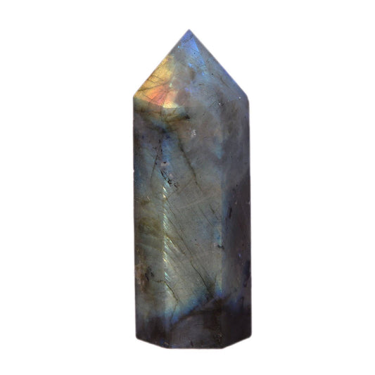 Large Labradorite Crystal Tower Healing Crystal Wand For Spiritual Use Hexagonal Point Reiki Chakra Gemstone Home Office Decor