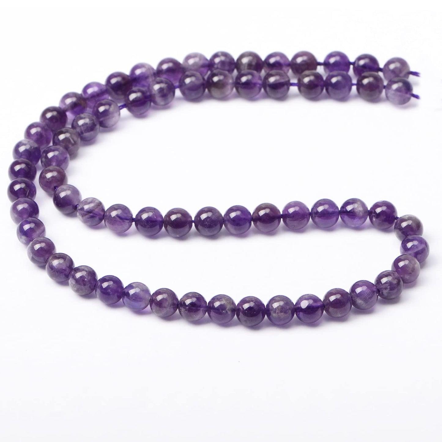 AD Beads Natural Gemstone Round Loose Beads 15" for Bracelet Necklace Earrings Jwelery Making Crafts DIY (6mm, Purple Amethyst)