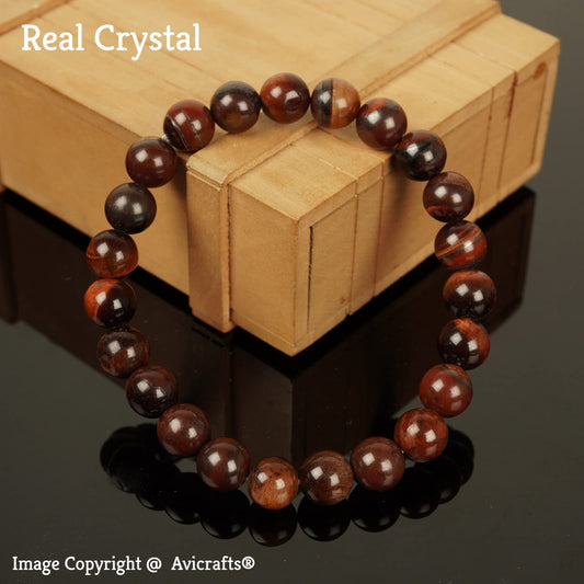 Avicrafts Handmade Natural Red Tiger's Eye Passion Bracelet - Boost Confidence - Bring Motivation - Strong Relationship - Root Chakra - Tiger Eye for Healing Lower Chakra